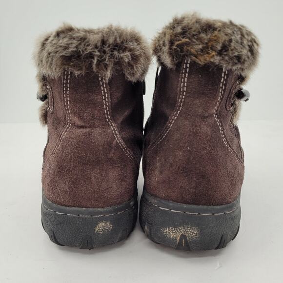 HP Khombu Gracie 9M Leather Upper Sherpa Teddy Mid Ankle Boots - Picture 5 of 13